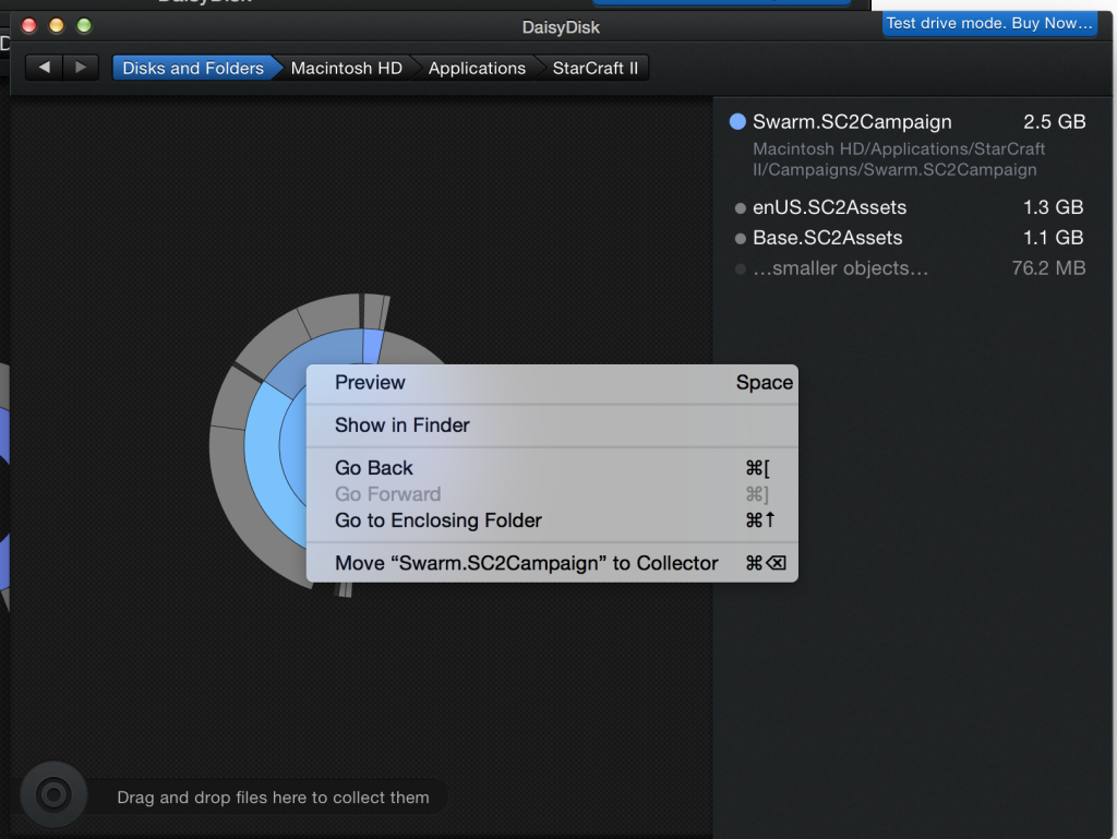 DaisyDisk: Show In Finder