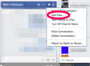 Facebook Chat File Sending -- Step 2 -- Adding Files