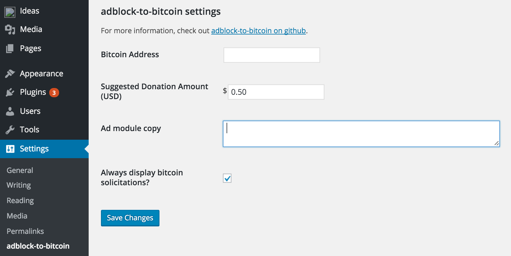 bitcoin adblock